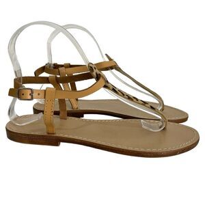 Sophia Milano Leather Leopard Cow Hide Thong Sandal‎ Size 6.5